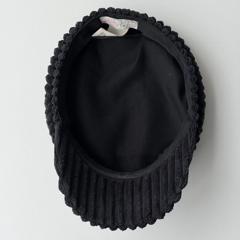 Free People Black Ribbed Corduroy Newsboy Cap